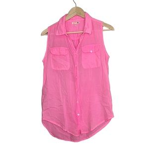 Sundry Pink Sleeveless Button Front Blouse size 1